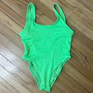 Size L Womens Neon Green One Piece bathing suit